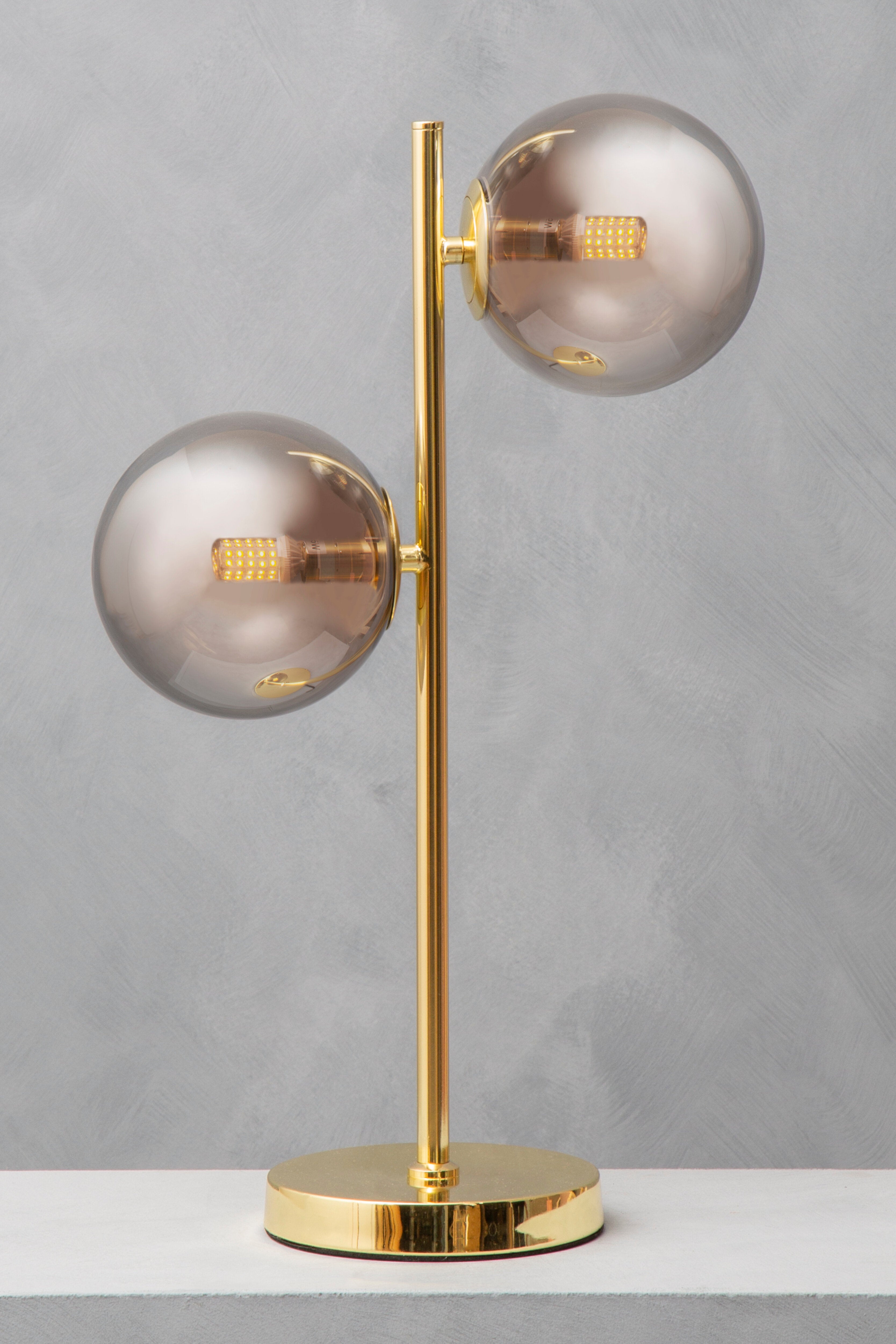Boyer Cosmopolitan Silver Glass & Gold Orb Table Lamp